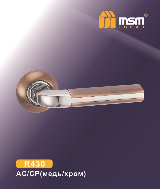 Ручки раздельные MSM R430 AС/CP (Медь/Хром) на круглом основании