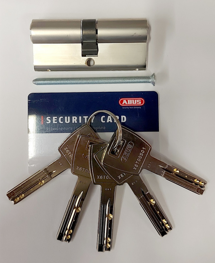 Механизм цилиндровый Abus X6 (Абус) 80 мм (35*45) никель, кл/ключ